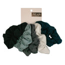 Kitsch Matte Scrunchies for Hair, Hair Scrunchies for Women, Soft Scrunchy Hair Bands, Stretchy, 5 Pack (Black/Gray) Kitsch