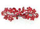 Faship Red Floral Crystal Hair Barrette Clip Faship