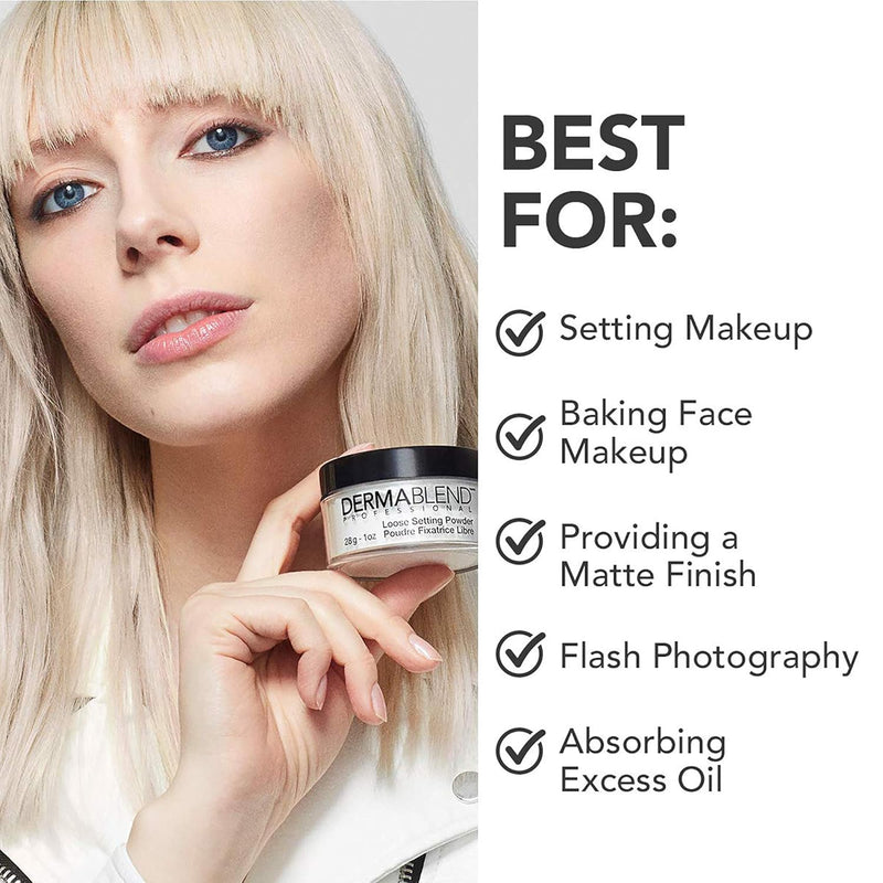 Dermablend Loose Setting Powder, Face Powder Makeup & Finishing Powder for Light, Medium & Tan Skin Tones Infinity Warehouse