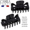 Camila Paris CP3027 French Hair Clip for Women, 1.5 inch Set of 2 Black Girls Hair Claw Clips Jaw Fashion Durable Styling Hair Accessories for Women, Strong Hold No Slip Grip, Made in France Camila
