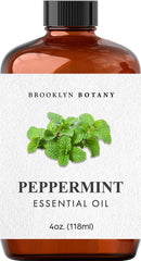 Brooklyn Botany Peppermint Essential Oil – 100% Pure and Natural – Therapeutic Grade Essential Oil with Dropper - Peppermint Oil for Aromatherapy and Diffuser - 4 Fl. OZ Brooklyn Botany