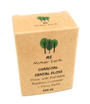 Vegan Biodegradable Bamboo Charcoal Dental Floss with Refillable Bamboo Container | Free Refill | Natural Candelilla Wax | 55yds x2 | Peppermint Essential Oil | Eco Friendly | Zero Waste Oral Care ME MOTHER EARTH
