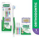 GUM - 124KK Orthodontic Kit - Orthodontic Toothbrush, 3 Proxabrush Sizes, EasyThread Floss, and Mint Ortho Wax GUM