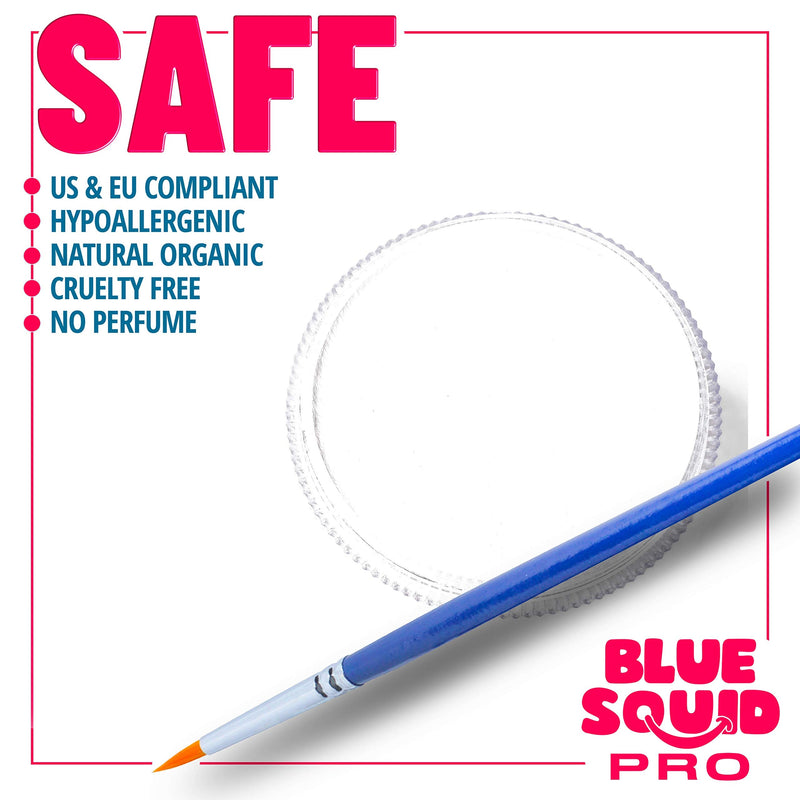 Blue Squid PRO Face Paint - Classic White (30gm), Superior Quality Professional Water Based Single Cake, Face & Body Makeup Supplies for Adults, Kids & SFX Blue Squid