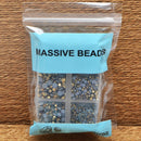 4000Pcs Mixed Size Hot Fix Round Crystals Gems Glass Stones Hotfix Flat Back Rhinestones (Mine Gold) Massive Beads