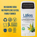 Lafe's Natural Deodorant | 2.25oz Aluminum Free Natural Deodorant Stick for Women & Men | Paraben Free & Baking Soda Free with 24-Hour Protection (Unscented, 2.25 Ounce) Lafe's