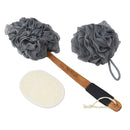 Nicer Concepts Exfoliating Loofah Back Scrubber and Loofah Set - Includes Loofah on a Stick, Extra Large Loofah Sponge, Face Scrubber - For Men and Women's Shower and Bath Use, Back and Body Nicer Concepts