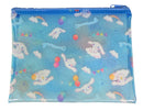 Sanrio Cinnamoroll Cosmetic Flat vinyl pouch Zipper Case Bag 7.3 in x 5.3 in (Sky) FRIEND
