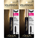 L'Oreal Paris Voluminous Original Washable Bold Eye Volume Building Mascara, Builds eye lashes up to 5X natural thickness, Smudge Free, Clump Free, Carbon Black, 2 count L'Oreal Paris Store