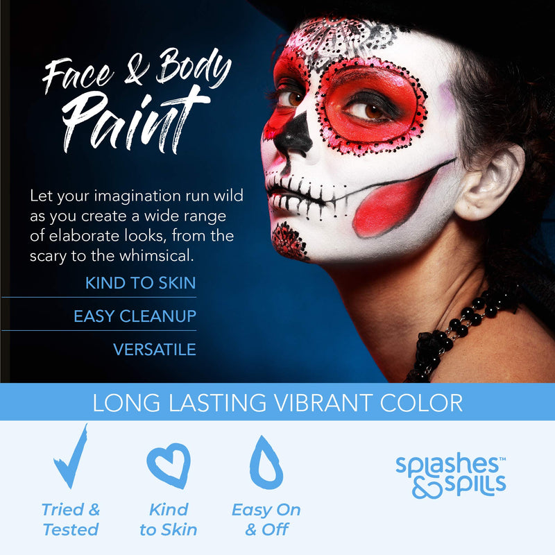 Water Activated Face and Body Paint - Red, 18g Cake Tub - Pretend Costume and Dress Up Makeup by Splashes & Spills splashes & spills