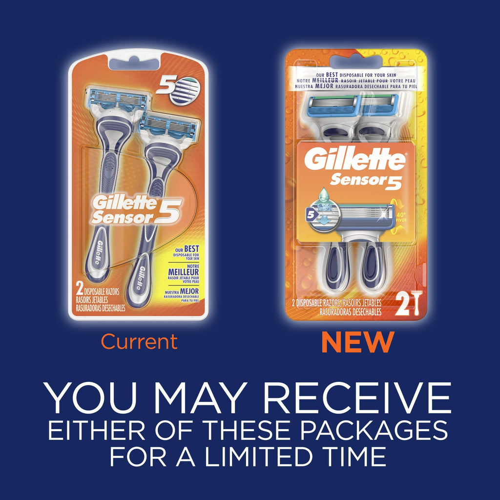 Gillette Sensor5 Men's Disposable Razor, 2 count - Beauty Coquette ...