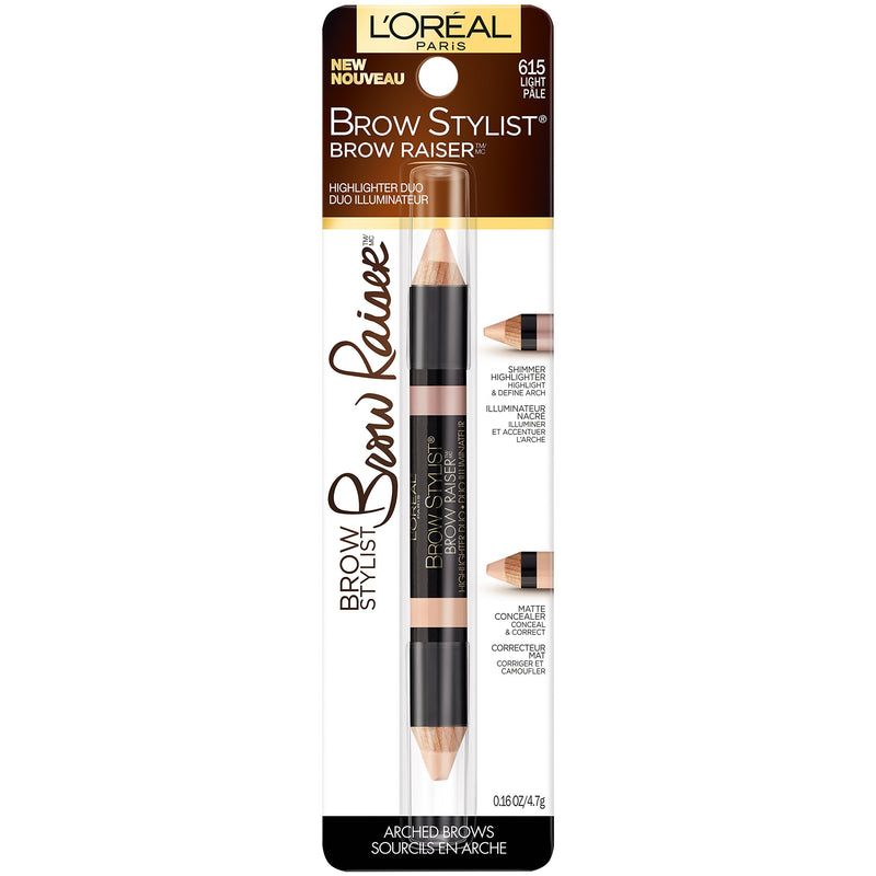 L'Oreal Paris Cosmetics Stylist Brow Raiser Highlighter Duo, Light, 0.16 Ounce L'Oreal Paris