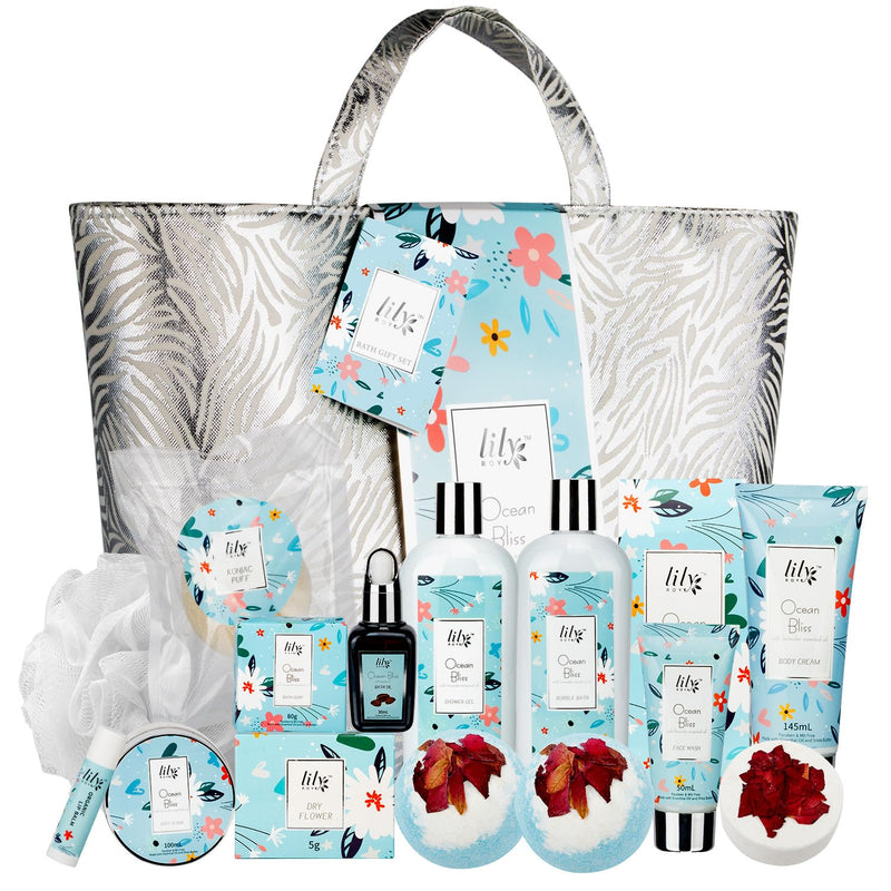 19 Pcs Rose Gifts Spa Gift Set Bath and Body Gifts Basket Set For Women Bath Spa Gift Baskets Set for Women Mom Mothers Day Christmas Birthday Valentines Gifts Spa Kit for Women Mom Gift