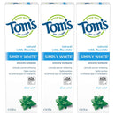Tom's of Maine Simply White Toothpaste, Clean Mint, 4.7 oz. 3-Pack (Packaging May Vary) Tom's of Maine