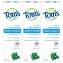 Tom's of Maine Simply White Toothpaste, Clean Mint, 4.7 oz. 3-Pack (Packaging May Vary) Tom's of Maine