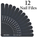 Nail Files 100 180 Grit for Gel Acrylic Poly Extension Nails Double Sided Coarse Black Washable Professional Set Manicure Tools (12 PACK) by JPACO JPACO