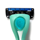 Preserve POPi Shave 5 Razor System Made with Recycled Ocean Plastic and 5-blade cartridge (Recycled Ocean Plastic: Neptune Green) Preserve