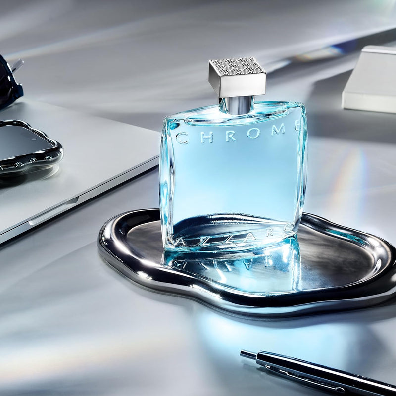 Azzaro Chrome Eau de Toilette - Fresh Aquatic Mens Cologne - Citrus, Woody, Musky Fragrance -Fresh Notes of Bergamot - Everyday Wear - Classic Summer Beach Scent - Luxury Perfumes for Men Infinity Warehouse
