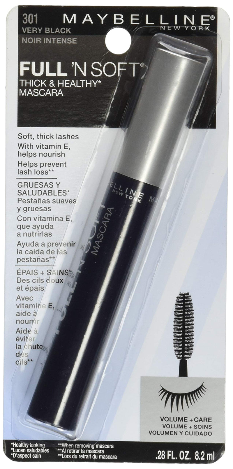 Maybelline Full 'N Soft Washable Mascara, Very Black, 1 Tube Maybelline New York