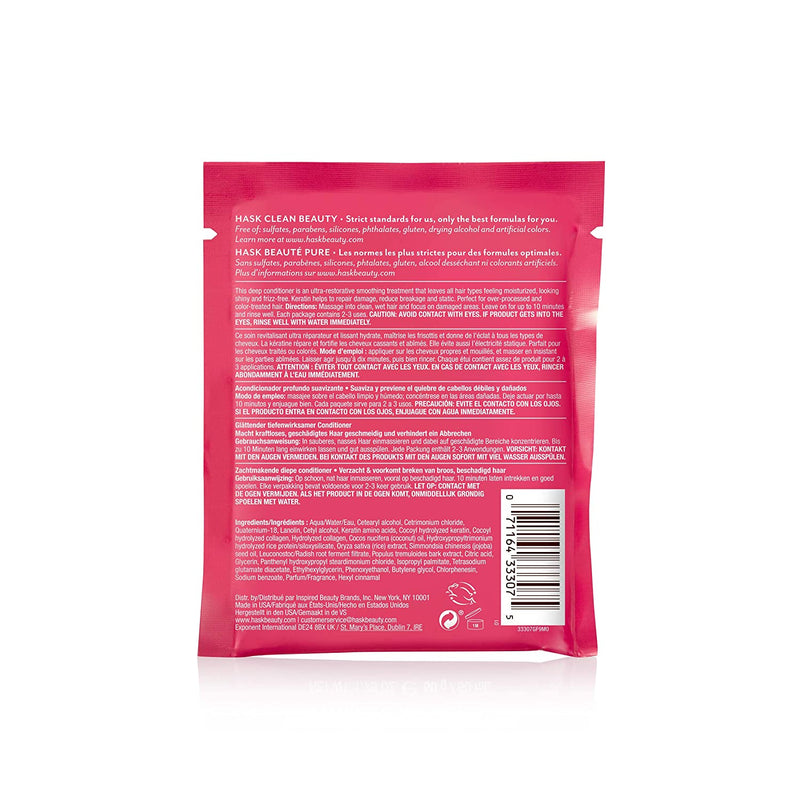 HASK Beauty KERATIN PROTEIN Smoothing Deep Conditioner Treatments for all hair types, color safe, gluten free, sulfate free, paraben free - Pack of 2 HASK Store