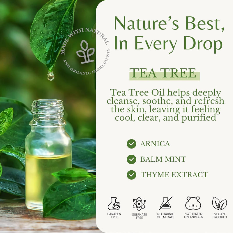 Tea Tree Oil Body Wash, Cleanses & Relieves Itchy Skin, Soothes Jock Itch, Acne & Ringworm, Shower Gel for Dry and Sensitive Skin, Women & Men, Organic & Natural, 16 fl oz, 2-Pack Infinity Warehouse