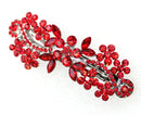 Faship Red Floral Crystal Hair Barrette Clip Faship
