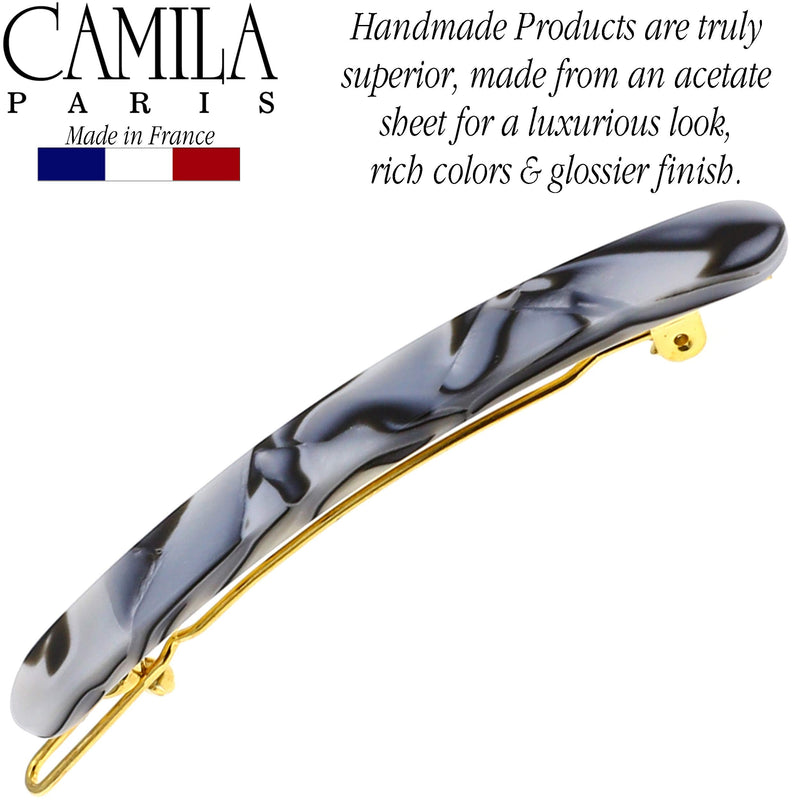 Camila Paris CP2989 French Hair Slides Clips for Women Handmade Small Girls Side Slide-in Barrette Clip, Hair Accessories for Women. Strong Hold No Slip Grip Fashion Durable Styling, Made in France Camila