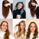 IVYU Tiktok Heatless Curling Rod Headband for Women Long Hair No Heat Hair Rollers Curlers Curls Flexi Rods Large Big Soft Foam Curling Ribbon Sleep Overnight for Gril's Hair Style Black Leorpard Ivyu