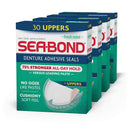 Sea-Bond Secure Denture Adhesive Seals, Fresh Mint Uppers, Zinc Free, All Day Hold, Mess Free, 30 Count (Pack of 4) Sea-Bond