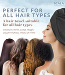 Scala Microfiber Turban Hair Towel Wrap (2 Pack) for Women - Fast Dry, Super Absorbent, Anti-Frizz, Tangle-Free, Quick Drying and Plopping for Wet Curly Hair Scala