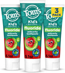 Tom's of Maine Anticavity Kids Natural Toothpaste Variety Pack, Strawberry, Orange Mango, Watermelon Flavors, Kids Toothpaste with Fluoride, Safe for Ages 2 and Up, 5.1 oz (Pack of 3) Infinity Warehouse