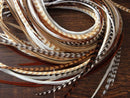 Premium Feather Hair Extension Kit, 100% Real Rooster Feathers, Long Natural Brown, and Black/White Grizzly Colors, 20 Loose Individual Hair Extensions, Salon Grade, Includes Beads and Loop Tool Feather Lily