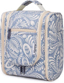 Hanging Travel Toiletry Bag Kit Cosmetic Makeup Organizer for Women and Men (Blue Leaf) Narwey Store