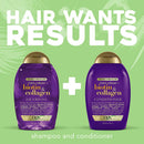 OGX Thick & Full + Biotin & Collagen Extra Strength Volumizing Shampoo with Vitamin B7 & Hydrolyzed Wheat Protein for Fine Hair. Sulfate-Free Surfactants for Thicker, Fuller Hair, 13 Fl Oz OGX