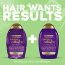 OGX Thick & Full + Biotin & Collagen Extra Strength Volumizing Shampoo with Vitamin B7 & Hydrolyzed Wheat Protein for Fine Hair. Sulfate-Free Surfactants for Thicker, Fuller Hair, 13 Fl Oz OGX