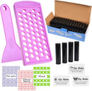 Kare & Kind Lip Balm Filling Tray Kit - 1x Filling Tray, 1x Spatula, 50x Lip Balm Tubes (Black), 50x Writable Sticker (3 colors), 50x Printed Stickers (Transparent) - DIY Homemade Lip Balm - Gift Idea Kare Kind