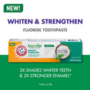 Arm & Hammer Essentials Whiten & Strengthen Fluoride Toothpaste, 100% Natural Baking Soda, Fresh Mint, 4.3 Oz (Pack of 4) Arm & Hammer