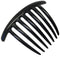 Parcelona French Twist 7 Teeth Large Black Set of 2 Celluloid Flexible Durable French Side Hair Comb Large 4'' No Slip Styling Paris Hair Accessories for Women and Girls, Made in France (Black) Parcelona