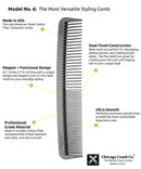 Chicago Comb Model 6 Carbon Fiber, 17.8 cm long, graphite black, anti-static Chicago Comb