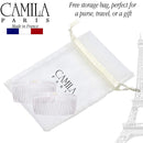 Camila Paris CP2911 French Side Combs Large 2 Pack Curved, Clear Flexible Durable Cellulose Hair Combs, Strong Hold Grip Hair Clips for Women, No Slip Styling Girls Hair Accessories, Made in France Camila Store