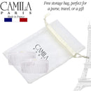 Camila Paris CP2911 French Side Combs Large 2 Pack Curved, Clear Flexible Durable Cellulose Hair Combs, Strong Hold Grip Hair Clips for Women, No Slip Styling Girls Hair Accessories, Made in France Camila
