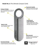 Chicago Comb Model 2 Carbon Fiber, Made in USA, Anti-static, 4 inches (10 cm) long, Fine-tooth, Pocket & Travel comb, for Thinner Hair, Beard & Mustache comb Chicago Comb