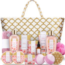 Spa Luxetique Gift Baskets for Women,15 Pcs Vanilla Spa Gifts for Women, Gifts for Women with Bubble Bath, Bath Salt, Bath Bombs Baskets, Spa Baskets for Women Gift