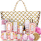 Spa Luxetique Gift Baskets for Women,15 Pcs Vanilla Spa Gifts for Women, Gifts for Women with Bubble Bath, Bath Salt, Bath Bombs Baskets, Spa Baskets for Women Gift