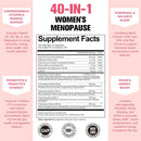 Complete Menopause Supplements for Women, 40-in-1 Hormone Balance for Women Night Sweats Relief*, Hot Flashes, w/Black Cohosh, Probiotics, DIM, Vitex, Dong Quai, Red Clover, 120 Capsules Infinity Warehouse