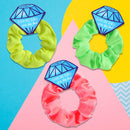 Neon 80s Scrunchies I 12 Pack I Bachelorette Party Favor Hair Ties I Team Bride Hair Ties I Bridesmaid Hair Tie Pop Fizz Designs