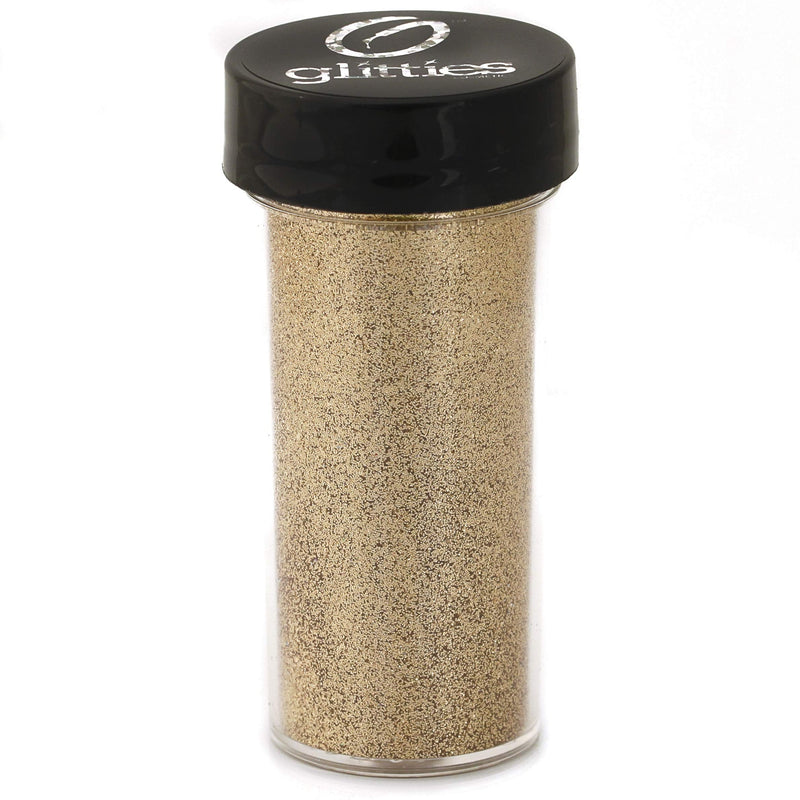 GLITTIES - Sparkling Champagne - Cosmetic Grade Extra Fine (.006") Loose Glitter Powder Safe for Skin! Perfect for Makeup, Body Tattoos, Face, Hair, Lips, Soap, Lotion, Nail Art - (30 Gram Jar) Glitties