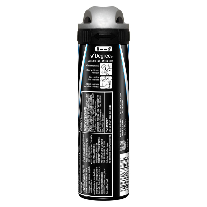 Degree Men Ultrclear Antiperspirant Spray Protects from Deodorant Stains Black + White Instantly Dry Spray Deodorant 3.8 oz 3 Count DEGREE