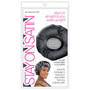 Stay On Satin Edge Bonnet Womens Hair Wrap for Sleeping, Black Stay On Satin