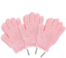 Evridwear Exfoliating Gloves for Bath, Shower Deep Cleaning Acne and Dead Skin Removal, Woman Girl Light Moderate or Heavy Level,3 Pairs Pack (Pink) Evridwear